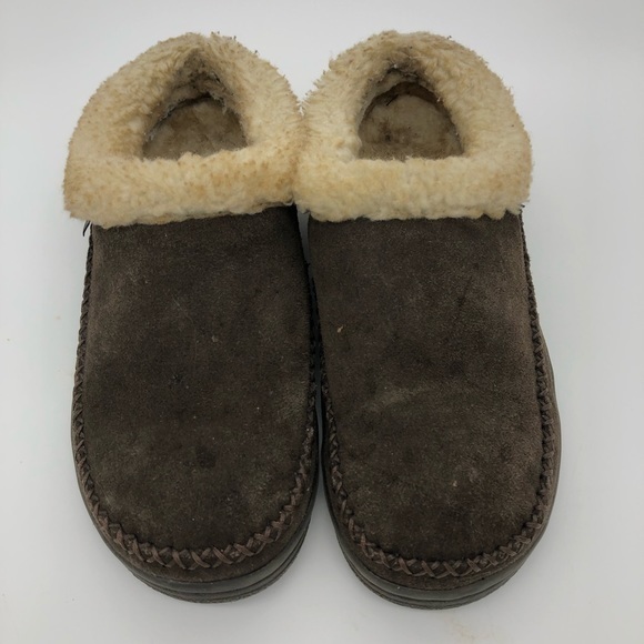 Magellan Men’s Brown Microsuede Faux Fur Lined Insulated Slippers Men’s Size 8 - Picture 5 of 12